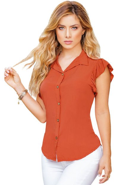 Camisa Mujer Naranja Mp 89925