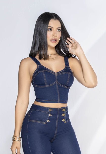 Crop Top Exterior Azul Oscuro Mp 3686