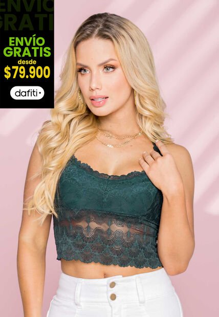 Crop Top Exterior Verde Botella Mp 92547