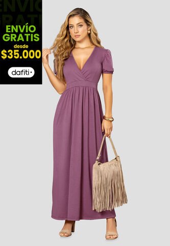 Vestido Largo Mujer Ciruela Mp 112522 MP