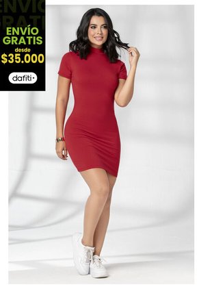 Vestido Corto Mujer Rojo Mp 5947