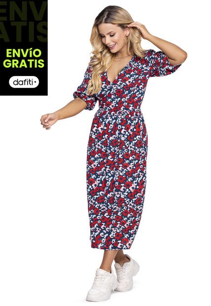 Vestido Largo Mujer Estampado Mp 7269