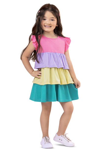 Vestido Infantil Multicolor Mp 7467