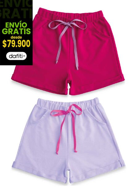 Short Paq X2 Infantil Multicolor Mp 78886