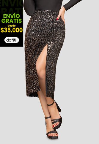 Falda Larga Mujer Negro Mp 112529 MP