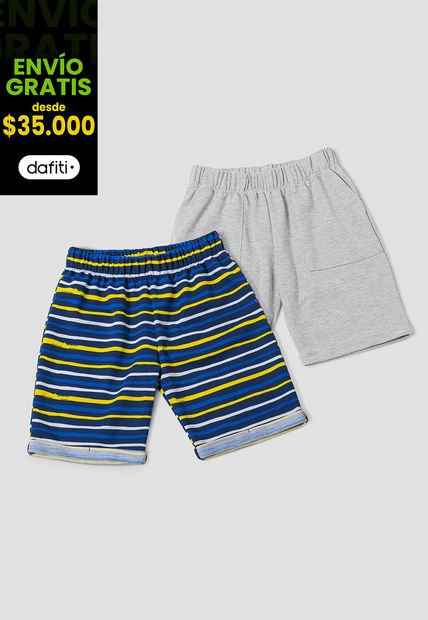 Bermuda Paq X2 Infantil Masculino Multicolor Mp 105110