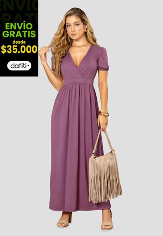 Vestido Largo Mujer Ciruela Mp 112522 MP