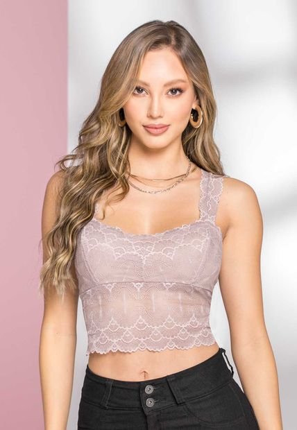 Crop Top Exterior Rosado Mp 92547