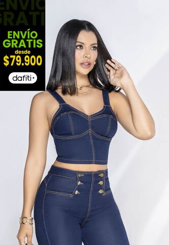 Crop Top Exterior Azul Oscuro Mp 3686 MP