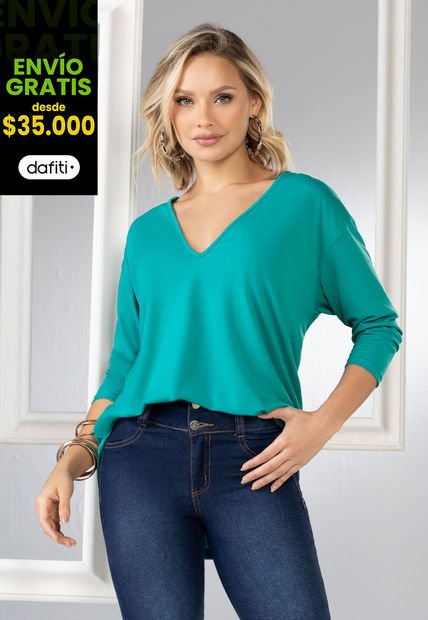 Camiseta Mujer Verde Jade Mp 16856