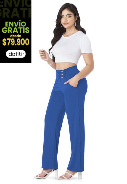 Pantalón Mujer Azul Rey Mp 86925