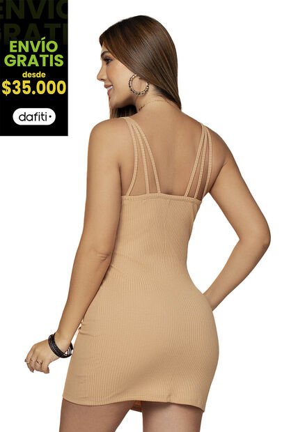 Vestido Corto Mujer Caramelo Mp 7749