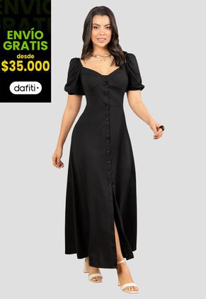 Vestido Largo Mujer Negro Mp 112045