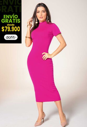 Vestido Largo Mujer Fucsia Mp 1834 MP