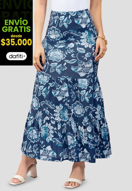 Falda Larga Mujer Estampado Mp 111074