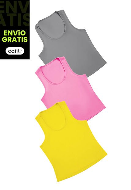 Camiseta Paq X3 Mujer Multicolor Mp 33603