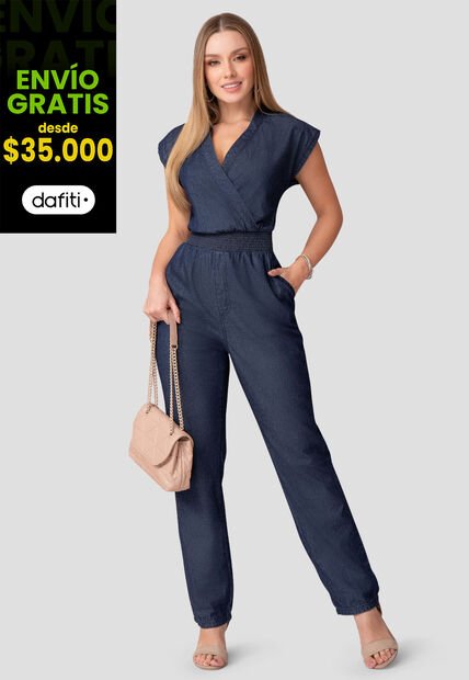 Enterizo Largo Mujer Azul Oscuro Mp 111304