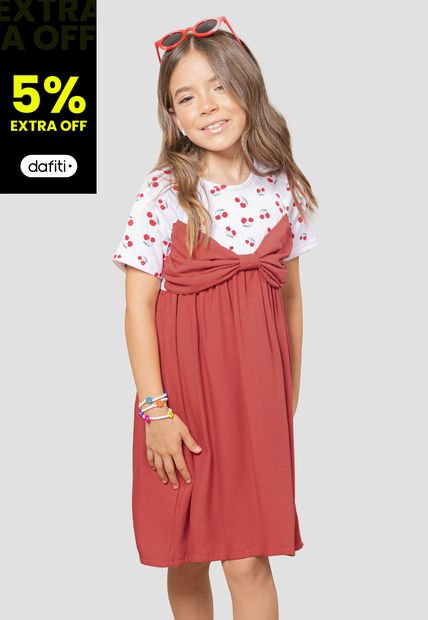 Vestido Infantil Femenino Granate Mp 105981