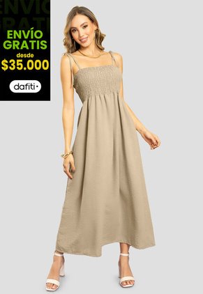 Vestido Largo Mujer Latte Mp 111283