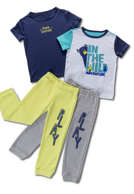 Camiseta Paq X2 Infantil Multicolor Mp 7531