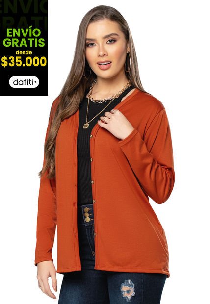 Cardigan Mujer Naranja Mp 9133