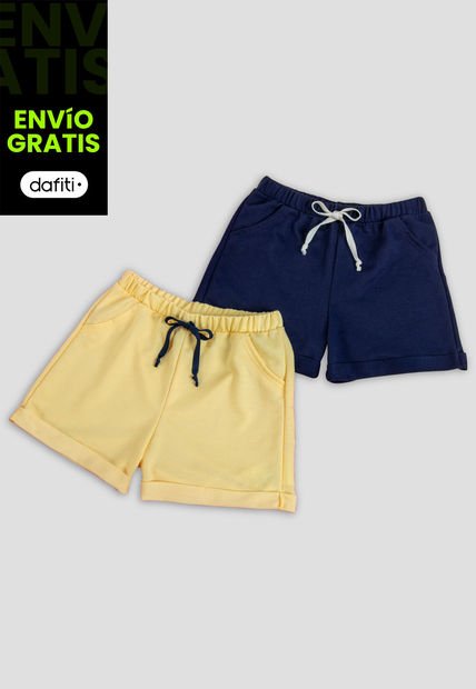 Short Paq X2 Infantil Femenino Azul Mp 88870