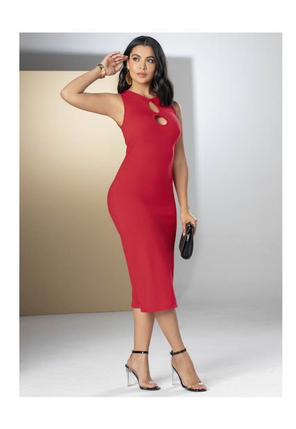 Vestido Largo Exterior Rojo Mp 5948