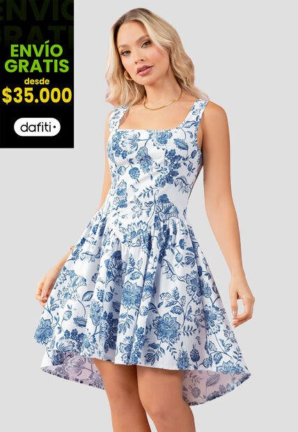 Vestido Corto Mujer Estampado Mp 111270