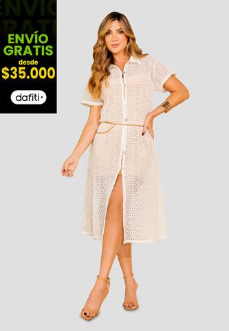 Vestido Largo Mujer Crudo Mp 108410 MP