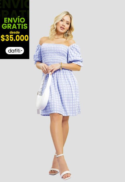 Vestido Corto Mujer Estampadohortensia Mp 111282