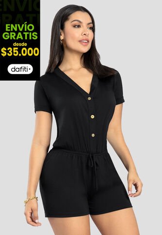 Enterizo Corto Mujer Negro Mp 111079 MP