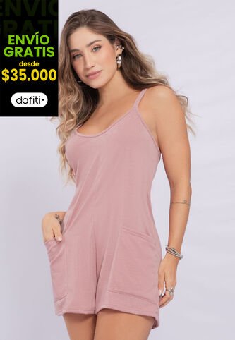 Enterizo Corto Mujer Rosa Polvo Mp 2256 MP