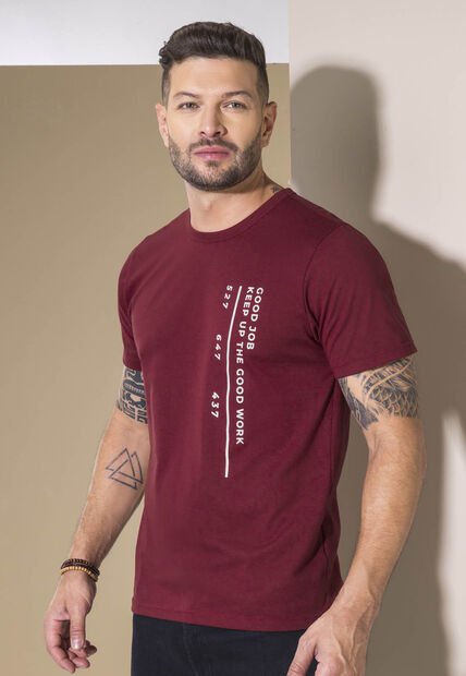 Camiseta Hombre Vinotinto Mp 2112