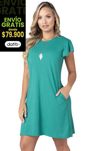 Vestido Corto Mujer Verde Jade Mp 68383 MP