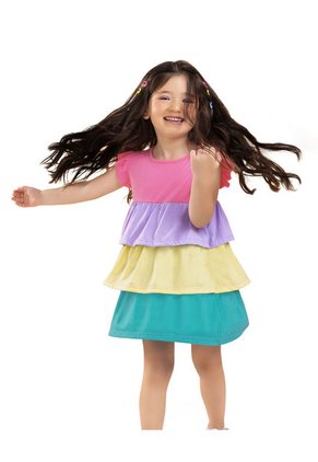 Vestido Infantil Multicolor Mp 7467