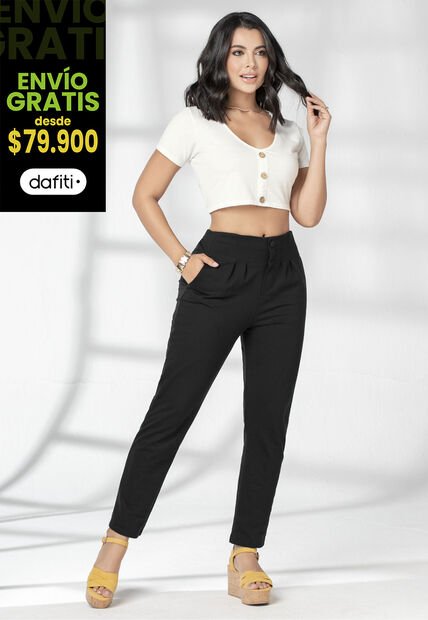 Pantalón Mujer Negro Mp 1785
