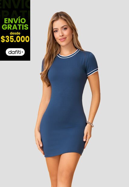 Vestido Corto Mujer Azul Profundo Mp 111999