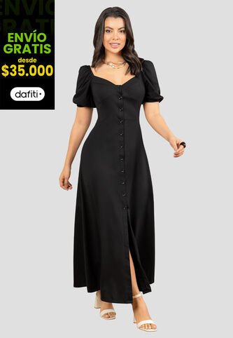 Vestido Largo Mujer Negro Mp 112045 MP