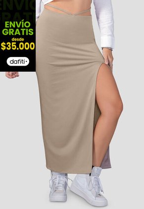 Falda Larga Mujer Café Pardo Mp 110266