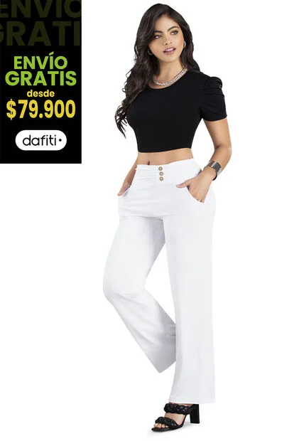 Pantalón Mujer Blanco Mp 86925