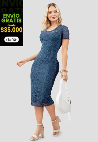 Vestido Largo Mujer Azul Profundo Mp 111271 MP