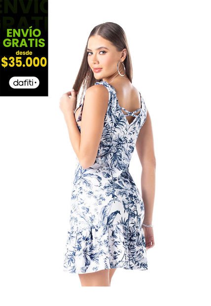 Vestido Corto Mujer Estampado Mp 88875