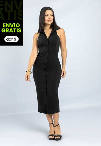 Vestido Largo Mujer Negro Mp 111773 MP