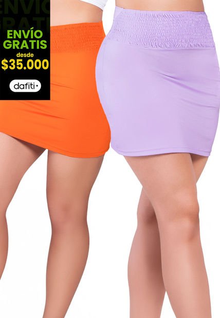 Falda Paq X2 Mujer Bicolor Mp 9900