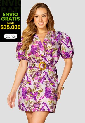 Vestido Corto Mujer Estampado Mp 110429