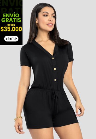 Enterizo Corto Mujer Negro Mp 111079 MP