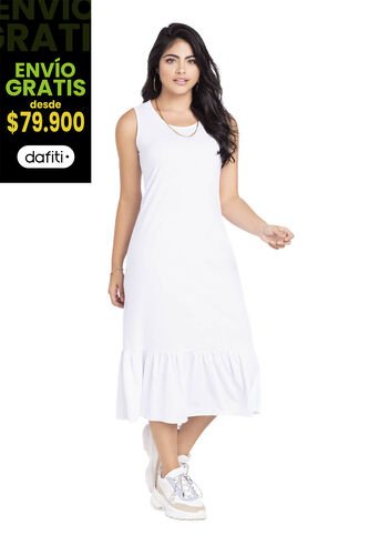 Vestido Largo Mujer Blanco Mp 3766 MP