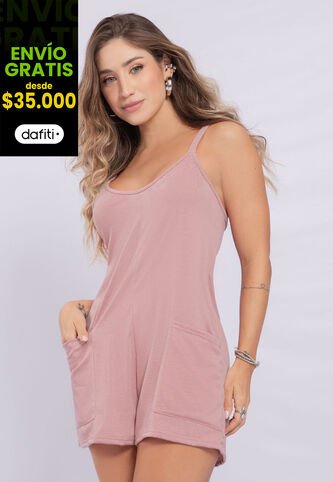 Enterizo Corto Mujer Rosa Polvo Mp 2256 MP