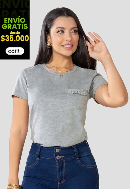 Camiseta Mujer Gris Mp 100209