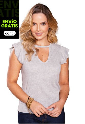 Camiseta Paq X2 Mujer Gris-Rojo Mp 95860 MP